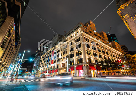 Tokyo cityscape of Japan View of Nihonbashi Mitsukoshi main store (night view) 69928638