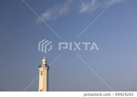 Beautiful scenery with a white lighthouse Beautiful scenery with a white lighthouse 69929202