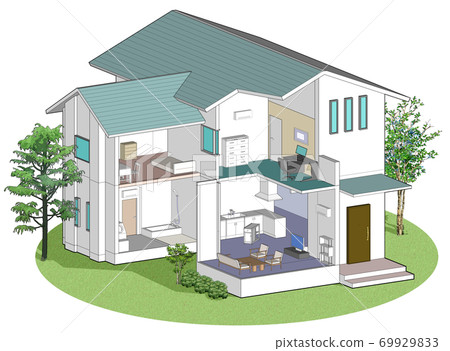 House cut model - Stock Illustration [69929833] - PIXTA