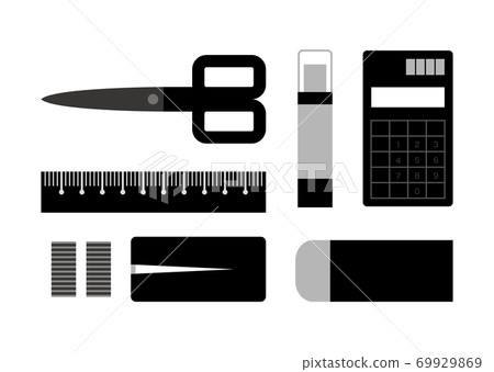 文具套裝插圖(單色) 文具套裝插圖(單色) 69929869