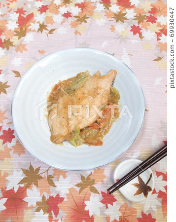 Grilled salmon at home 69930447