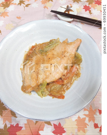 Grilled salmon at home 69930451