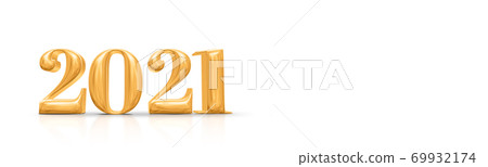 2021 happy new year golden number (3d rendering) on white studio room,Holiday card,Leave space for adding text. 2021 happy new year golden number (3d rendering) on white studio room,Holiday card,Leave space for adding text. 69932174