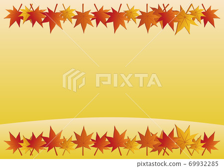 秋天的秋葉風景框架背景插圖素材 秋天的秋葉風景框架背景插圖素材 69932285