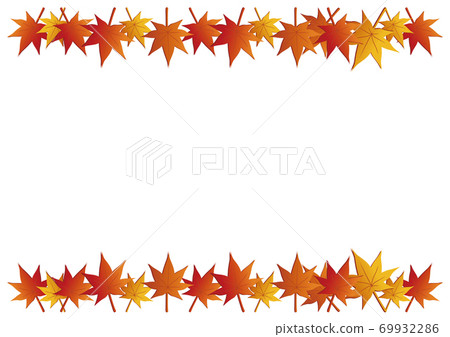 秋天的秋葉風景框架背景插圖素材 69932286