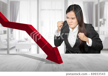 Asian businesswoman feeling depressed with global economic impact Asian businesswoman feeling depressed with global economic impact 69933543