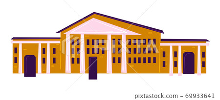 Educational establishment, school or university exterior design vector 69933641