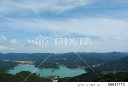 Daecheong Lake and Mountains, Chungcheongbuk-do, Korea 69933653