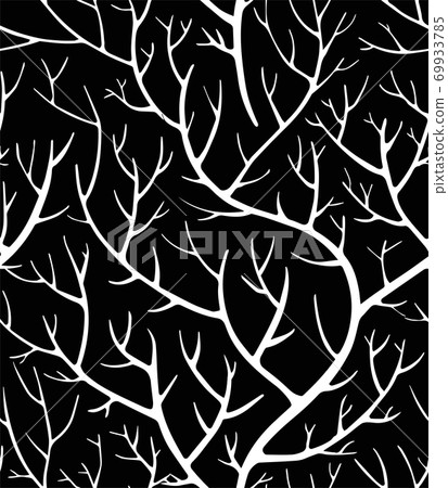 Tree branches colorless seamless pattern, creepy twigs vector 69933785