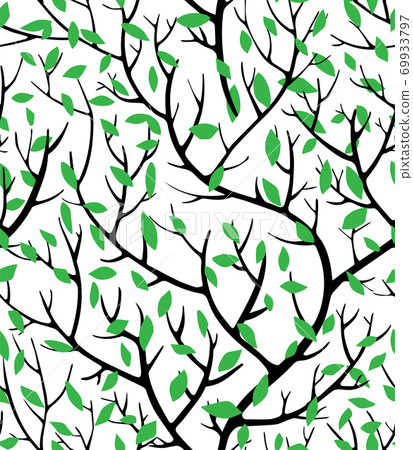 Tree branches and lush foliage seamless pattern vector Tree branches and lush foliage seamless pattern vector 69933797