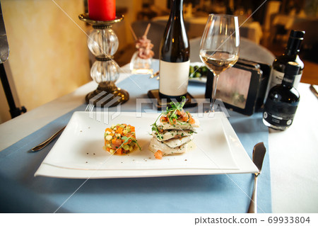 Spanish dish basque baked sea bream with vegetable Spanish dish basque baked sea bream with vegetable 69933804