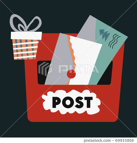 Christmas post receiving letters for santa claus vector Christmas post receiving letters for santa claus vector 69933808