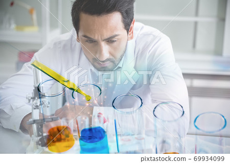 laboratory research concept with double exposure effect laboratory research concept with double exposure effect 69934099