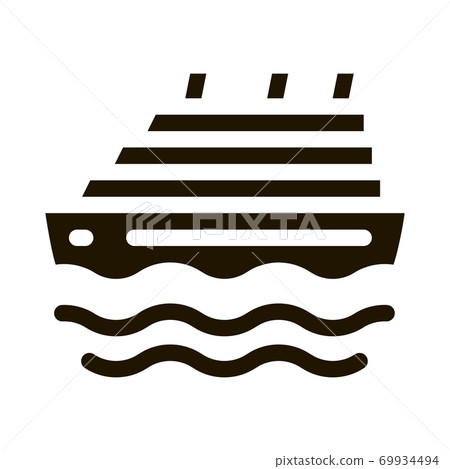 Cruise Ship Icon Vector Glyph Illustration 69934494