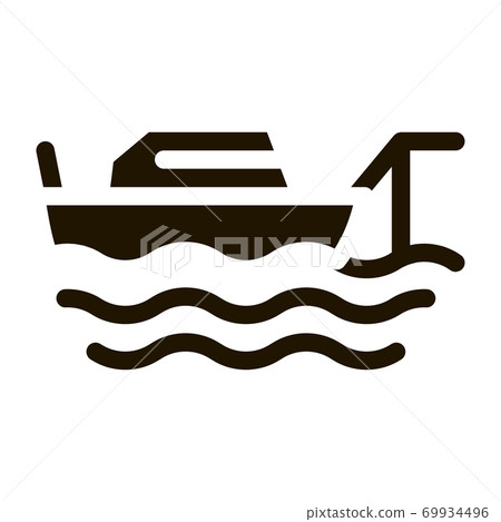 Fishing Ship Icon Vector Glyph Illustration 69934496