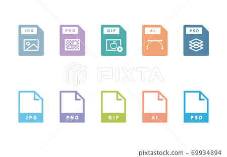 Set of image files, documents, software icons / illustration / business / image / photo Set of image files, documents, software icons / illustration / business / image / photo 69934894