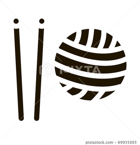 Knitting Needles Icon Vector Glyph Illustration Knitting Needles Icon Vector Glyph Illustration 69935893