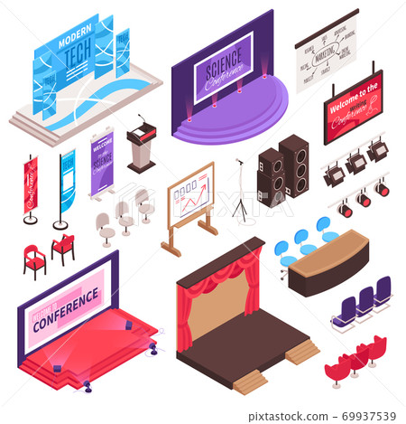 Presentation Isometric Icon Set - Stock Illustration [69937539] - PIXTA