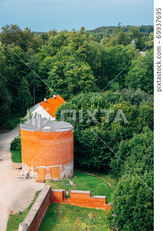 Turaida Castle ruins with green forest in Sigulda, Latvia Turaida Castle ruins with green forest in Sigulda, Latvia 69937695