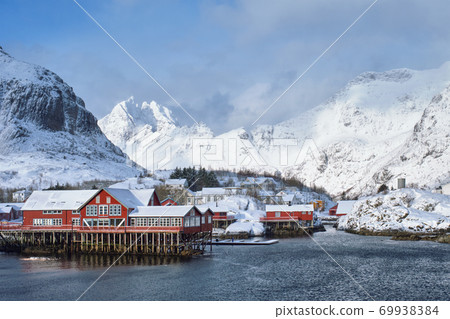 "A" village on Lofoten Islands, Norway 69938384