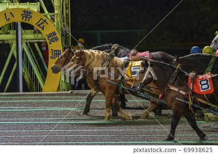Night game Banei horse racing image Obihiro racecourse 69938625