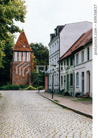 Last Tower or Water Tower monument in historic centre of Wismar, Germany 69938637