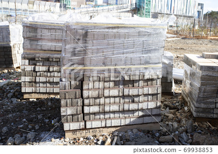Stacked building materials Stacked building materials 69938853