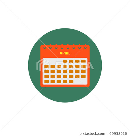 April Calendar Icon. Button style vector EPS. 69938916