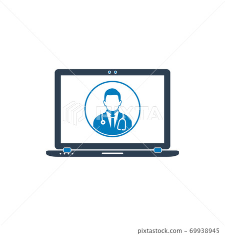Online Medical Help Icon. Flat style vector EPS. Online Medical Help Icon. Flat style vector EPS. 69938945