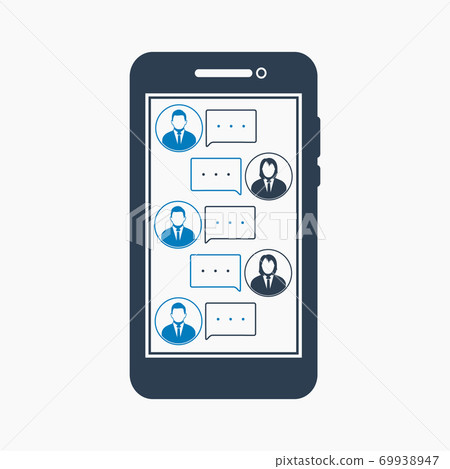 Online chatting icon. Flat style vector EPS. Online chatting icon. Flat style vector EPS. 69938947
