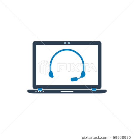 Online Customer Service Icon. Flat style vector EPS. Online Customer Service Icon. Flat style vector EPS. 69938950