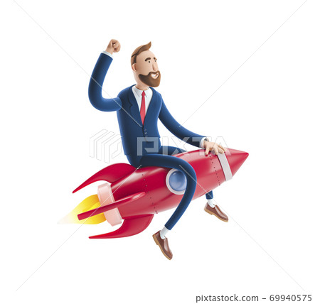 3d illustration. Cartoon Businessman Billy. 69940575