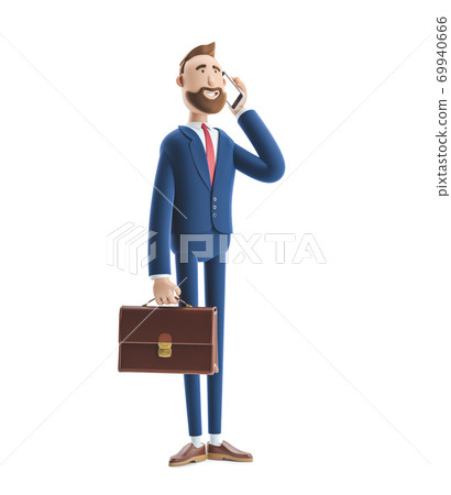 3d illustration. Cartoon Businessman Billy. 69940666