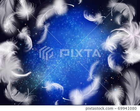 Blue Galaxy Background Of Angel Wings And Stock Illustration