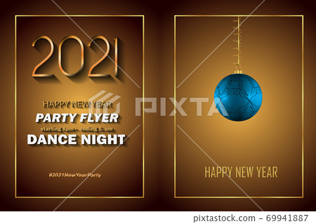 2021 Happy New Year background for your seasonal invitations, festive posters, greetings cards. 69941887