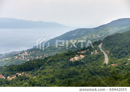 Mountains on the seaside in Croatia 69942055