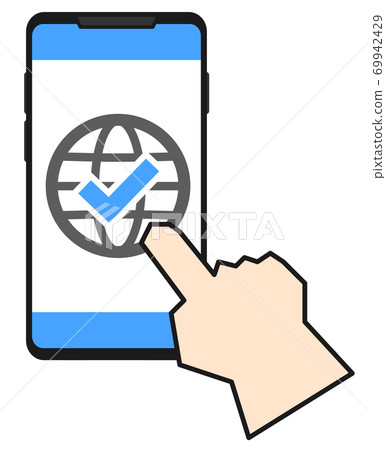 Illustration of connecting to the net with a smartphone 69942429