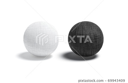 Blank canvas black and white ball mockup set 69943409