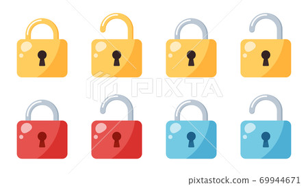 南京鎖圖素材set Lock圖標 插圖素材 圖庫