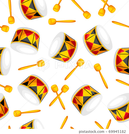 Seamless pattern with carnival drums. Seamless pattern with carnival drums. 69945182