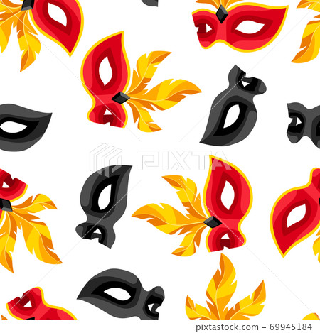 Seamless pattern with carnival masks. 69945184