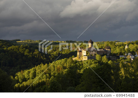 Sovinec castle in Nizky Jesenik, Northern Moravia, Czech republic 69945488