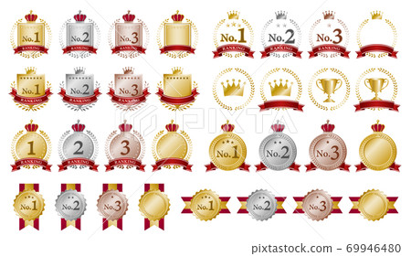 三維獎牌插圖②的排名圖標素材集 三維獎牌插圖②的排名圖標素材集 69946480