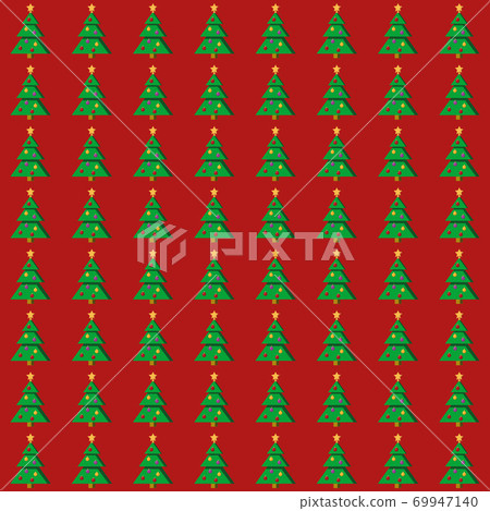 Flat Christmas tree seamless pattern - Stock Illustration [69947140 ...