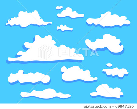 Cloud vector icon set white color . - Stock Illustration [69947180] - PIXTA