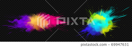 Vector realistic color powder explosion Vector realistic color powder explosion 69947631