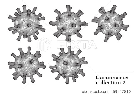 Set of 3d vector coronavirus signs or icons for second wave pandemic illustrations and health care medical booklets 69947810