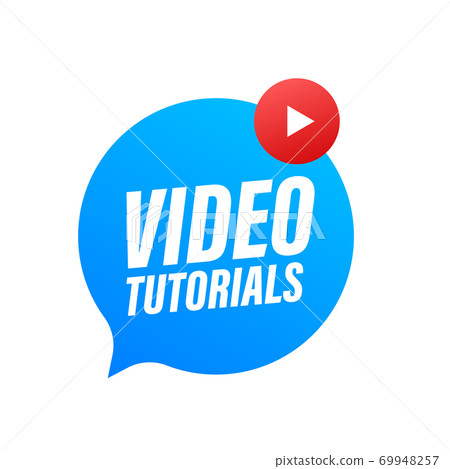 Video tutorials Button, icon, emblem, label. Vector illustration 69948257
