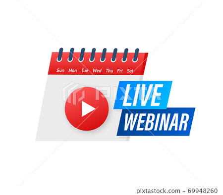 Live Webinar Button, icon. Vector stock illustration 69948260
