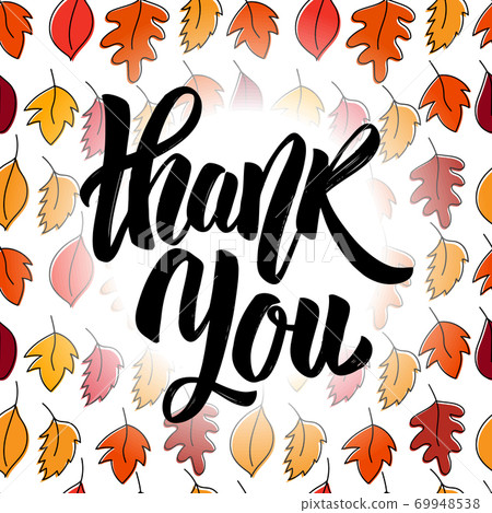 Thank you. Hand drawn positive quote. Vector illustration 69948538